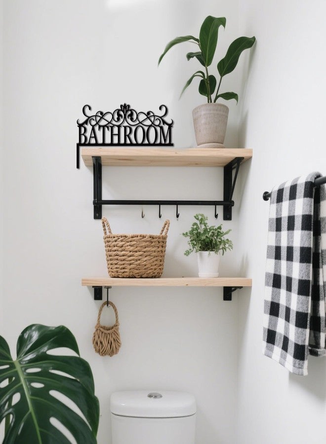 CUTHOLLOW Floral Lace Bathroom Door Topper Sign Wall Art Decor, 11.8"x5.9" Metal Unique Vintage Hanging Above Door Frame Corner Accent for Modern Home Rest Room Toilet, Best Gift for Housewarming - Image 5